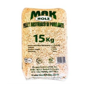 Pellet Mak Holz – 100% Abete, Certificato ENplus A1 – Sacco da 15 kg