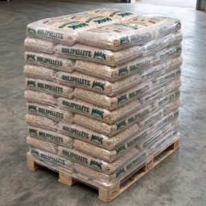 Palette di Pellet Mak Holz – 100% Abete, Certificato ENplus A1 – 65 Sacchi da 15 kg